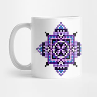 pixelated purple and blue mandala Mug